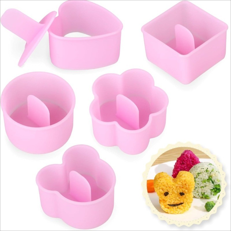 Onigiri Maker Mold, 5 Chiếc Sushi Onigiri Musubi Maker Mold Kit Rice Ball Mold Shake Sushi Maker Mol