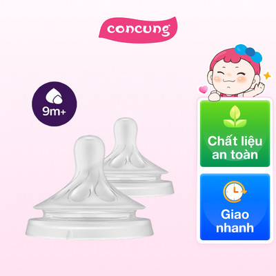 Vĩ 2 núm ty silicone Philips Avent mô phỏng tự nhiên mẫu mới (SCY966/12, 9M+)
