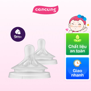 Vĩ 2 núm ty silicone Philips Avent mô phỏng tự nhiên mẫu mới (SCY966/12, 9M+)