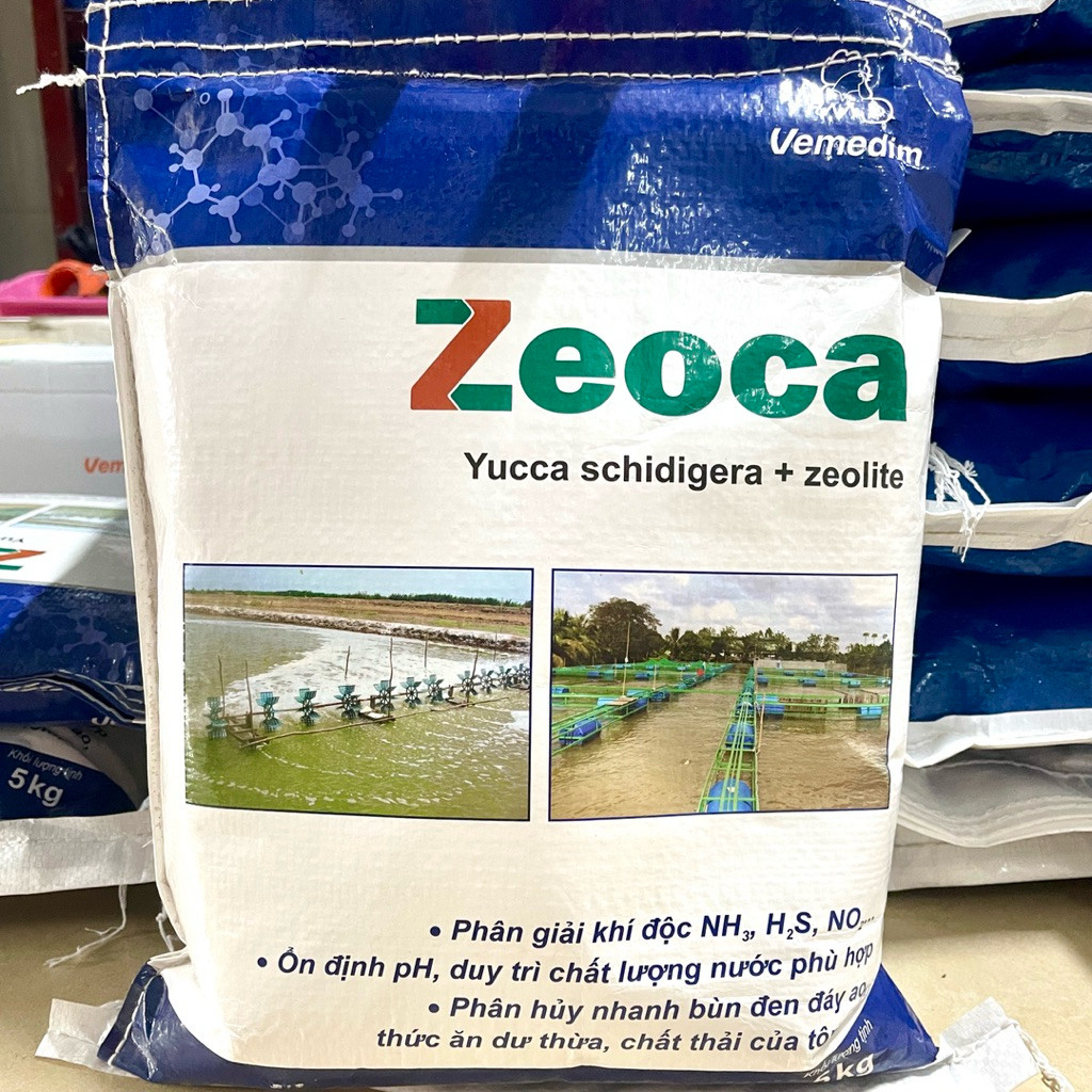 Zeoca Vemedim 5kg – Khoáng Zeolite + Yucca Xử Lý Môi Trường, Giảm Khí Độc, Làm Sạch Nước Ao