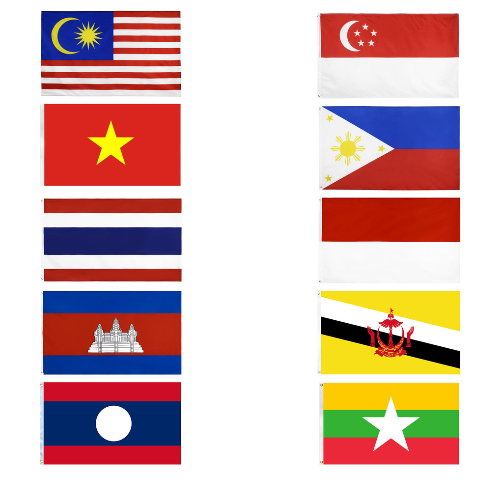 90 * 150cm Quốc kỳ ASEAN Philippines / Việt Nam / Myanmar / Brunei / Campuchia / Lào Cờ