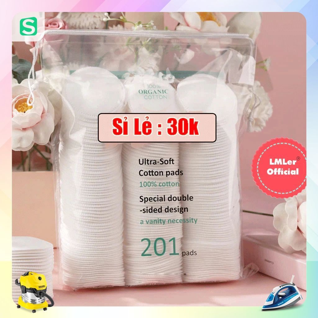[2025 Chính Hãng] Bông tẩy trang LMer 201 miếng cotton tự nhiên mềm mịn zai P0642
