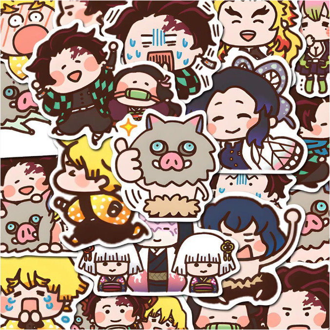Sticker Kny Kimetsu no Yaiba chibi 80 miếng