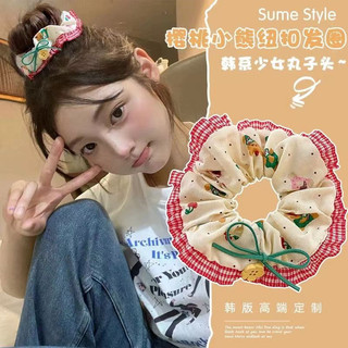 Gấu anh đào nơ ruột lớn dây buộc tóc nữ ngọt ngào dễ thương nút mùa hè mới phụ kiện tóc