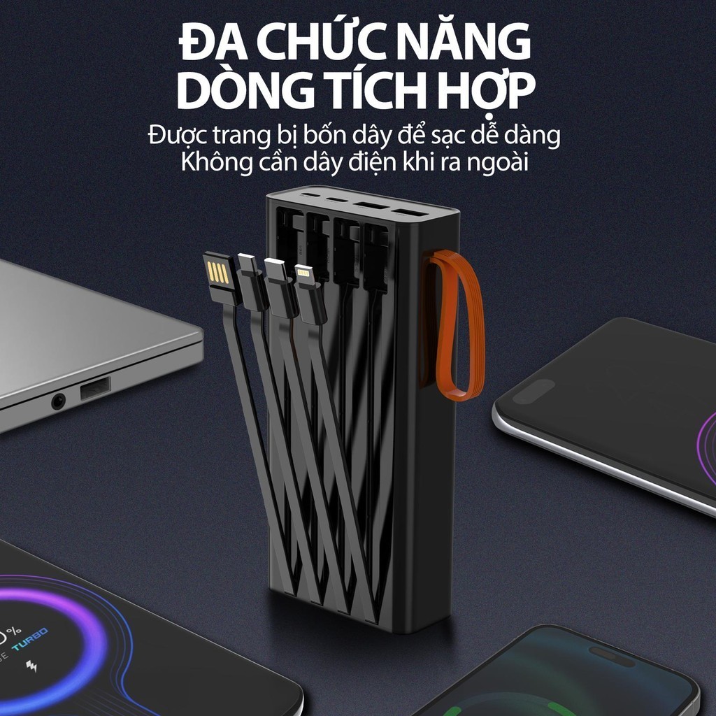 GOOJODOQ Mini Sạc dự phòng 2024 Sạc nhanh 22,5w, Màn hình hiển thị pin 20000 mah, đèn pin độ sáng cao Phụ kiện sạc pin | BigBuy360 - bigbuy360.vn