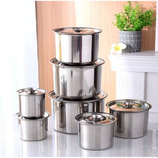 Hủ/thố inox đựng gia vị đủ size có nắp/không nắp