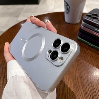 Ốp điện thoại mềm từ tính mờ sơn kim loại cho IPhone 13 12 11 14 15 Pro Max 14 15plus