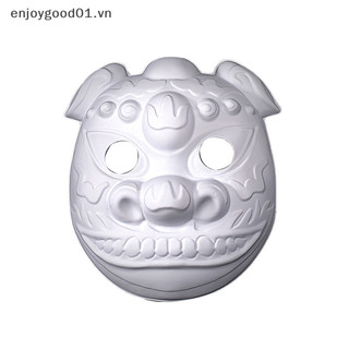 {New Halloween} Mặt nạ Mache giấy Halloween trắng Mèo vẽ tay Mặt nạ giấy trống Mặt nạ mèo Mặt nạ cáo.