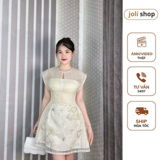 Đầm Váy Tơ pha ren Đính kết Hoa, Đầm Dự Tiệc sự kiện Đi Chơi Đi Hội Hàng Thiết Kế
