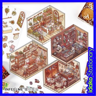 Nhãn dán Idako 3D thu nhỏ Hàng có sẵn [Dòng mở đầu hôm nay] Nhãn dán PET Sổ tay hoạt hình dễ thương Cảnh tự làm Nhãn dán trang trí cảnh quan SS136 giáng sinh hình dán decor giáng sinh trang trí sticker noel hình dán 3d nhãn dán 3d decal noel