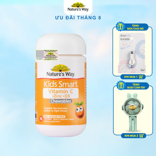 Viên Nhai Nature’s Way Kids Smart Vitamin C+ZinC+D3 Chewable Tablets Bổ Sung Vitamin Cho Bé Phát Triển Toàn Diện 75 Viên