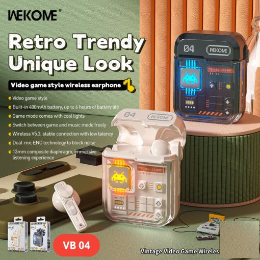 Tai Nghe Bluetooth VB04 WEKOME - Có Cảm Ứng - Pin Nghe 6 Tiếng