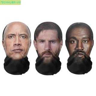 Mặt nạ liền mạch TECHHUBA 3D, Khăn quàng cổ in hình mặt ngộ nghĩnh Mặt nạ in 3D, Gaiter Ice Silk Dust Người nổi tiếng Mặt nạ đầu lụa băng Thể thao ngoài trời