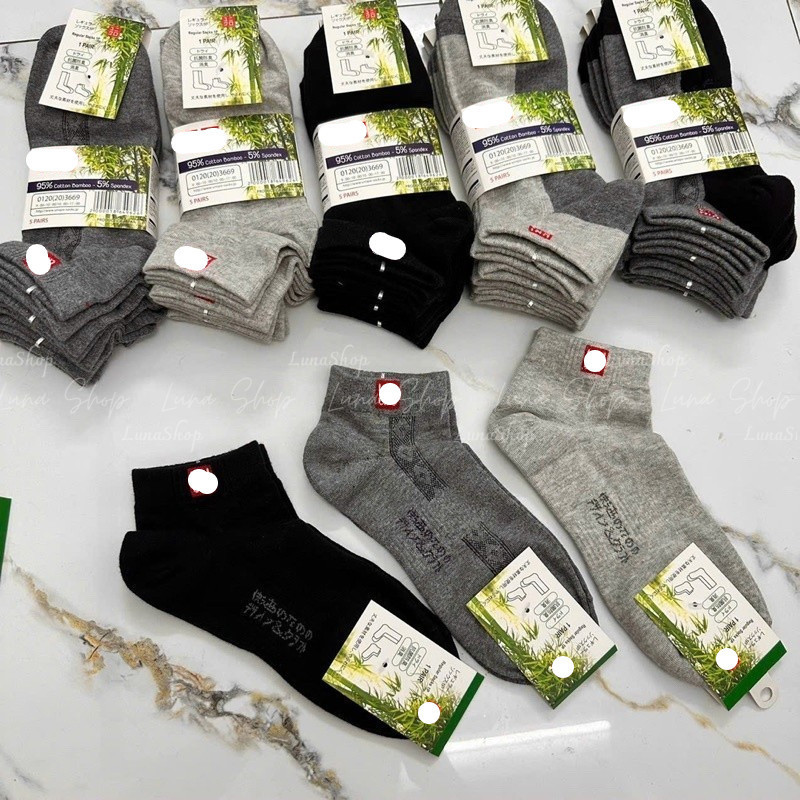 Tất nam cổ cao dày dặn Uni.Qlo xuất nhật, vớ nam trơn cao cấp vnxk, cotton bamboo ôm chân khử khuẩn 