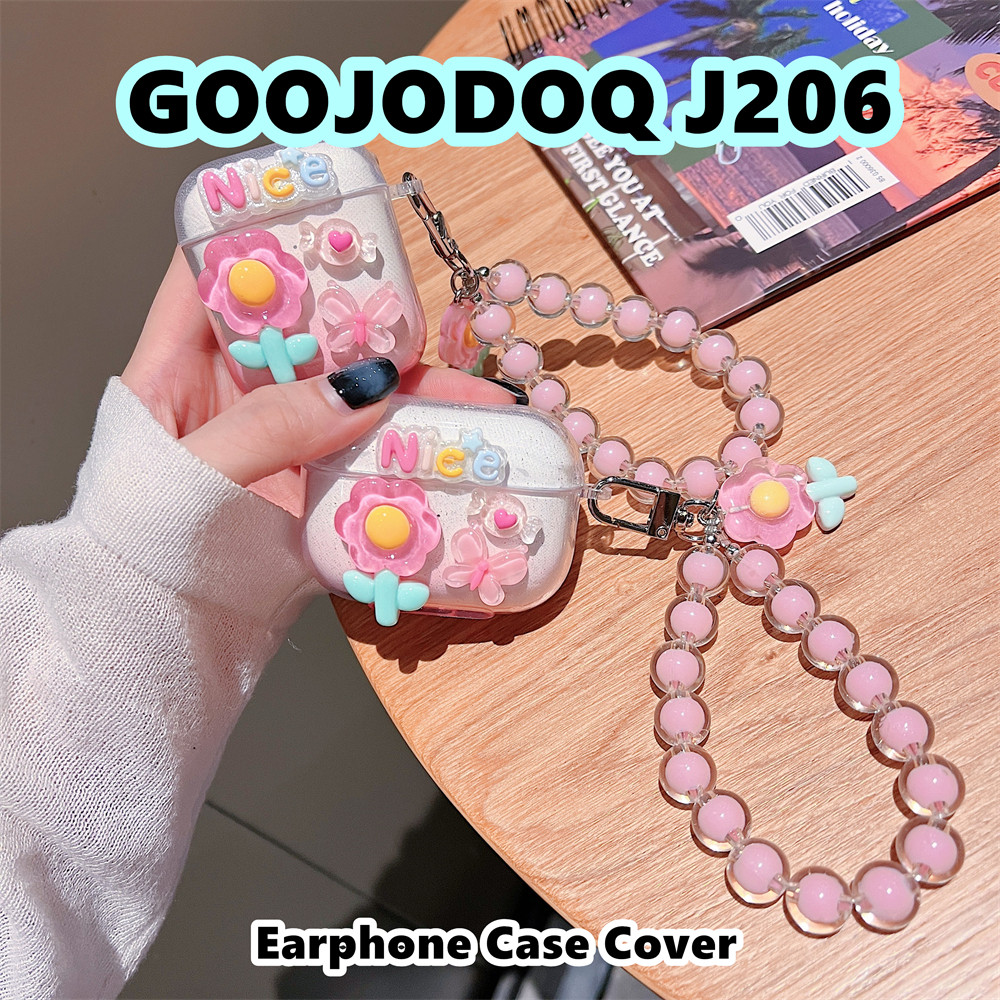 Dành Cho GOOJODOQ J206 Ốp Lưng Silicon Mềm Vỏ Tai Nghe DIY Hoa Xanh