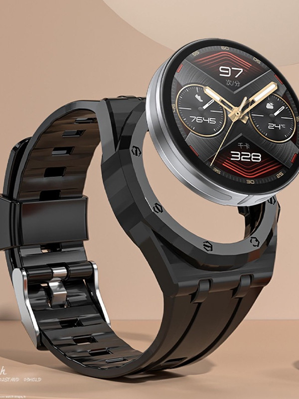 [SS originality]
 CNAGAIN Silicone Strap Transparent Case for HUAWEI WATCH GT Cyber,Modified Watchb