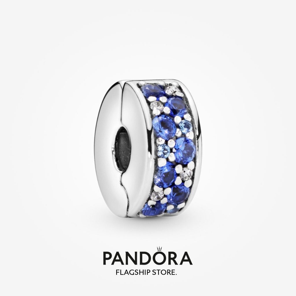 Hàng Chính Hãng 100% PANDORA S925 Bạc Trang Sức Vòng Tay Mặt Dây Chuyền Pandora Thụy Sĩ Xanh Pavé Kẹ