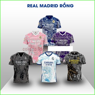 Áo bóng đá Real Madrid rồng - Áo đấu Real màu đen, hồng, trắng, xanh, tím mẫu mới nhất