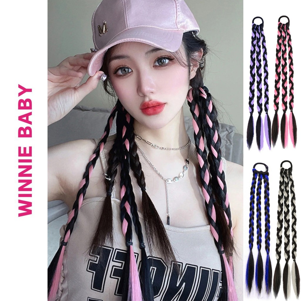 Một Dây Buộc Tóc Giả Tết 3 Lọn Mix Light Dài 42cm Phong Cách Hàn Quốc Dành Cho Bé Gái và Bạn Nữ