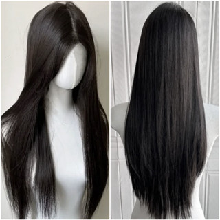  Tóc Giả Đen Dài Thẳng Tóc Giả Đen Gothic Tóc Giả Cho Nữ 70cm Tóc Giả Sợi Nhiệt Độ Cao Chịu Nhiệt Tóc Tóc Giả 