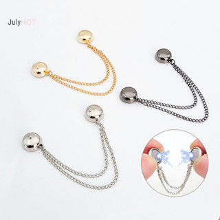Julyhot 2 Chiếc Đa Năng Từ Quần Áo Kẹp Có Dây Xích Nút Kim Loại Kẹp Quần Áo Khăn Chân Vòng bít Cố Định Nam Châm Pin Massivedeals