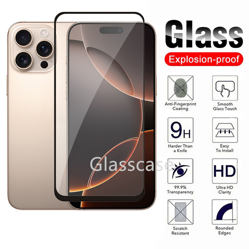 2 Chiếc Kính Bảo Vệ Cho iPhone 16 15 14 13 12 11 Pro Max Mini 16 15 14 plus iPhone16 16Pro 16ProMax 