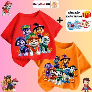 Áo Halloween Chú Chó Cứu Hộ bé trai bé gái BABYMALL, áo thun cộc tay trang phục hoá trang cho bé