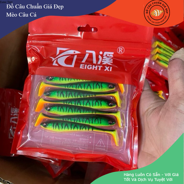 Mồi Câu Cá NFF Bao Đỏ Túi 7 Con Đủ Màu Đủ Size 7cm và 9cm