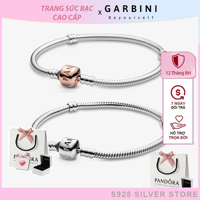 Vòng Tay bạc S925  Moments Snake lắc tay Chain Bracelet Fullbox - Pan2016 Bạc S925