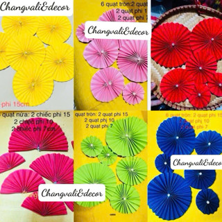 Set 6 rẻ quạt giấy size 7cm,10cm,15cm làm oản, tháp bánh kẹo,decor Tết