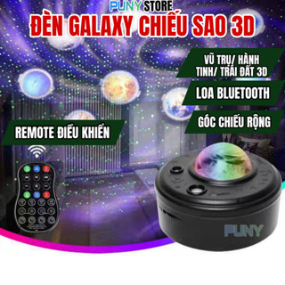 Đèn Ngủ Chiếu Sao 3D Tích Hợp Loa Bluetooth Phiên Bản Cao Cấp, Chiếu Hành Tinh Vũ Trụ 3D và Dải Ngân Hà Galaxy PUNY