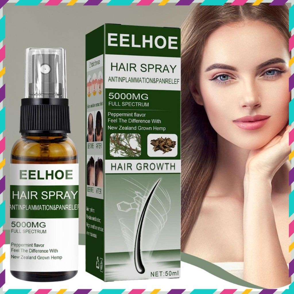 Tinh Chất Thảo Dược Đen Tóc Kích Thích Mọc Tóc Hair Spray 5000mg Full Spectrum Mọc Tóc Nhanh  - QUEENSHOP68