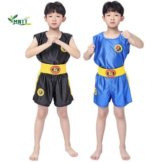 Mntt MMA Muay Thái Quần Short Và Áo Thun Sanda Đồng Phục Thể Thao Trẻ Em