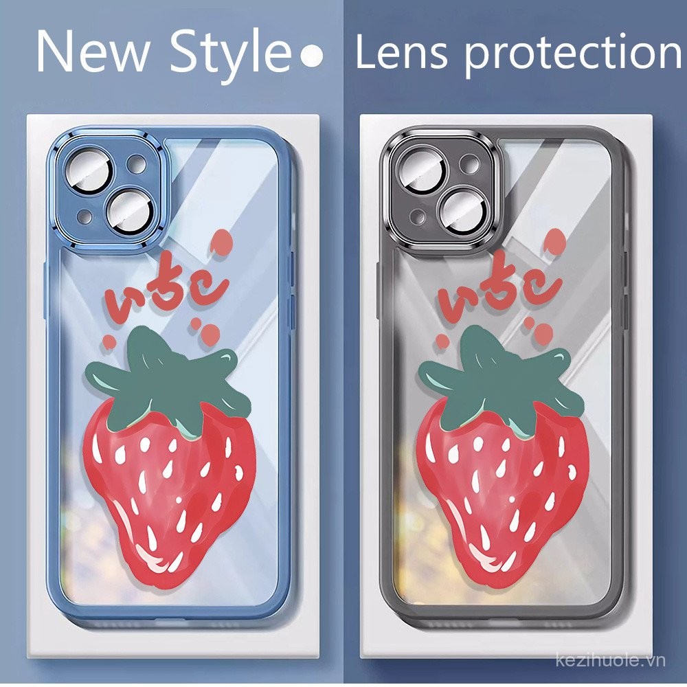 Ốp Lưng Dâu Cho Iphone Ip15 15 Pro 15plus 15 Pro Max 16 16 16pro 16plus16promax 16e Vỏ Điện Thoại Mề