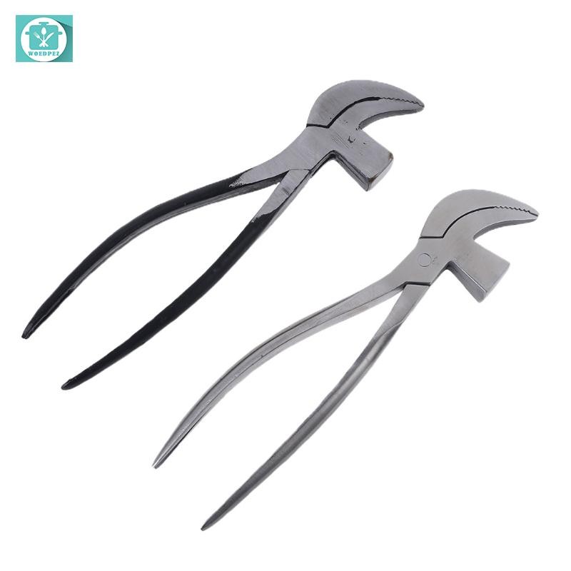 Woedpez Bạc Đen Cobbler Kìm Da Thủ Công Kéo Eo Kìm Làm Giày