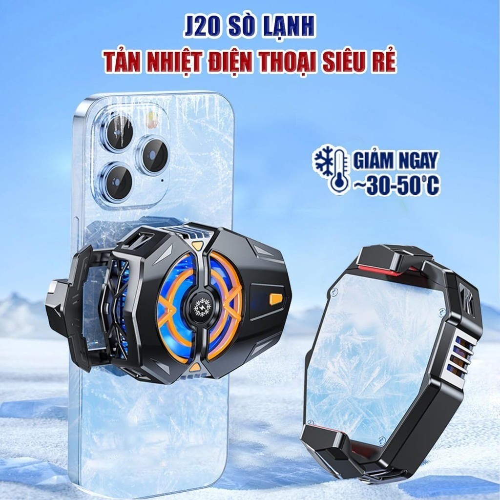 Quạt Tản Nhiệt Điện Thoại MEMO DL05 Sò Lạnh Chơi PUBG FF ROS Hiển Thị Nhiệt Độ LED RGB Kẹp 2 Chiều S