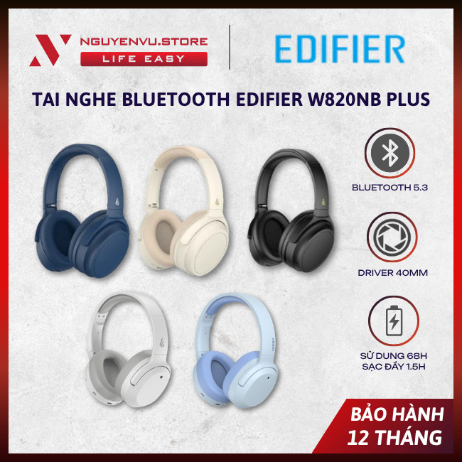 [CHÍNH HÃNG] Tai nghe Bluetooth Edifier W820NB / W820NB Plus - Bluetooth - Hàng chính hãng [FULL VAT