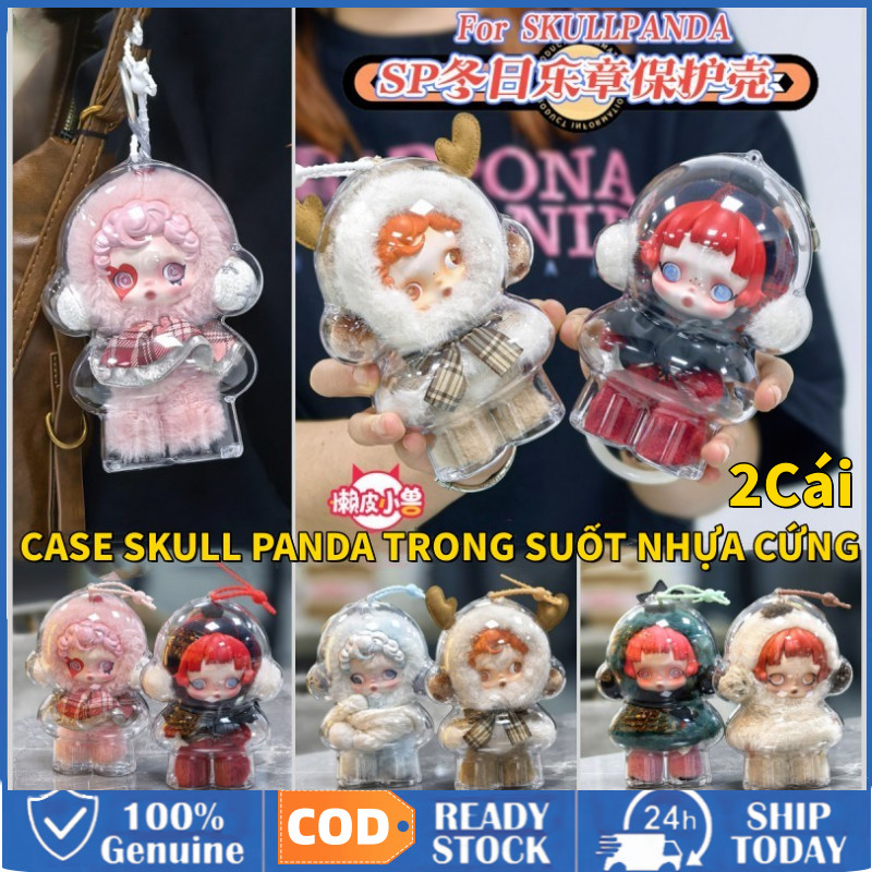 [COD] 2 Cái Skullpanda Case Đựng, Hộp Đựng Búp Bê Bảo Vệ Giao Hưởng Mùa Đông Skullpanda Trong Suốt C