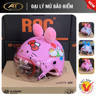  Nón bảo hiểm trẻ em có kính hình hello kitty cho bé từ 3 đến 7 tuổi chính hãng có tem bảo hành ĐẠT CHUẨN 