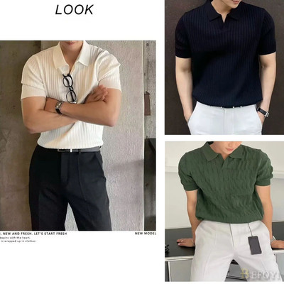 Áo sơ mi polo nam half-tay mỏng, form slim fit, cổ áo trơn - WJH01