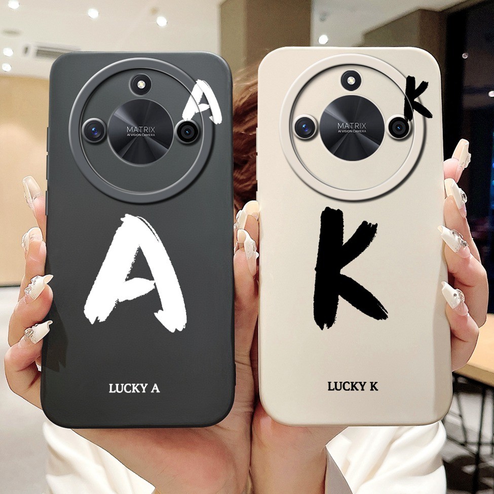 Ốp lưng Honor X50 GT X50 ALI-AN00 Chữ cái thời trang đơn giản Thiết kế họa tiết A-Z Vỏ silicon Honor