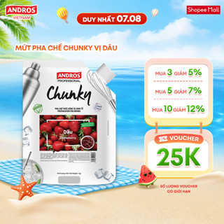 Mứt Pha Chế Dâu - Có miếng trái cây thật - Nguyên liệu pha chế - ANDROS CHUNKY - 1kg