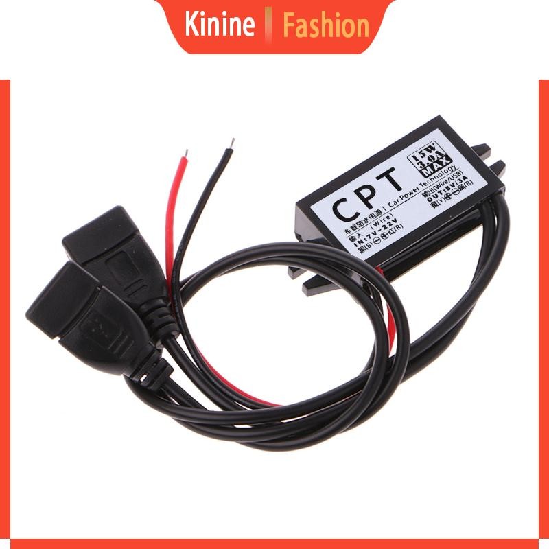DC Converter 12V To 5V 3A Double 2 USB To Auto Power Regulator Voltage Step