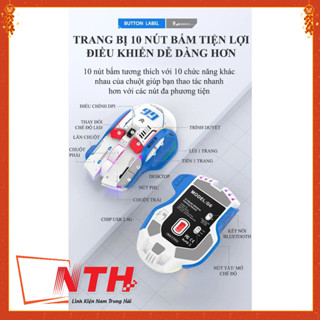   KOL  Chuột không dây G6SBT kết nối 3 chế độ USB 2.4G Bluetooth Dây Type-C với kiểu dáng robot mới lạ k 
