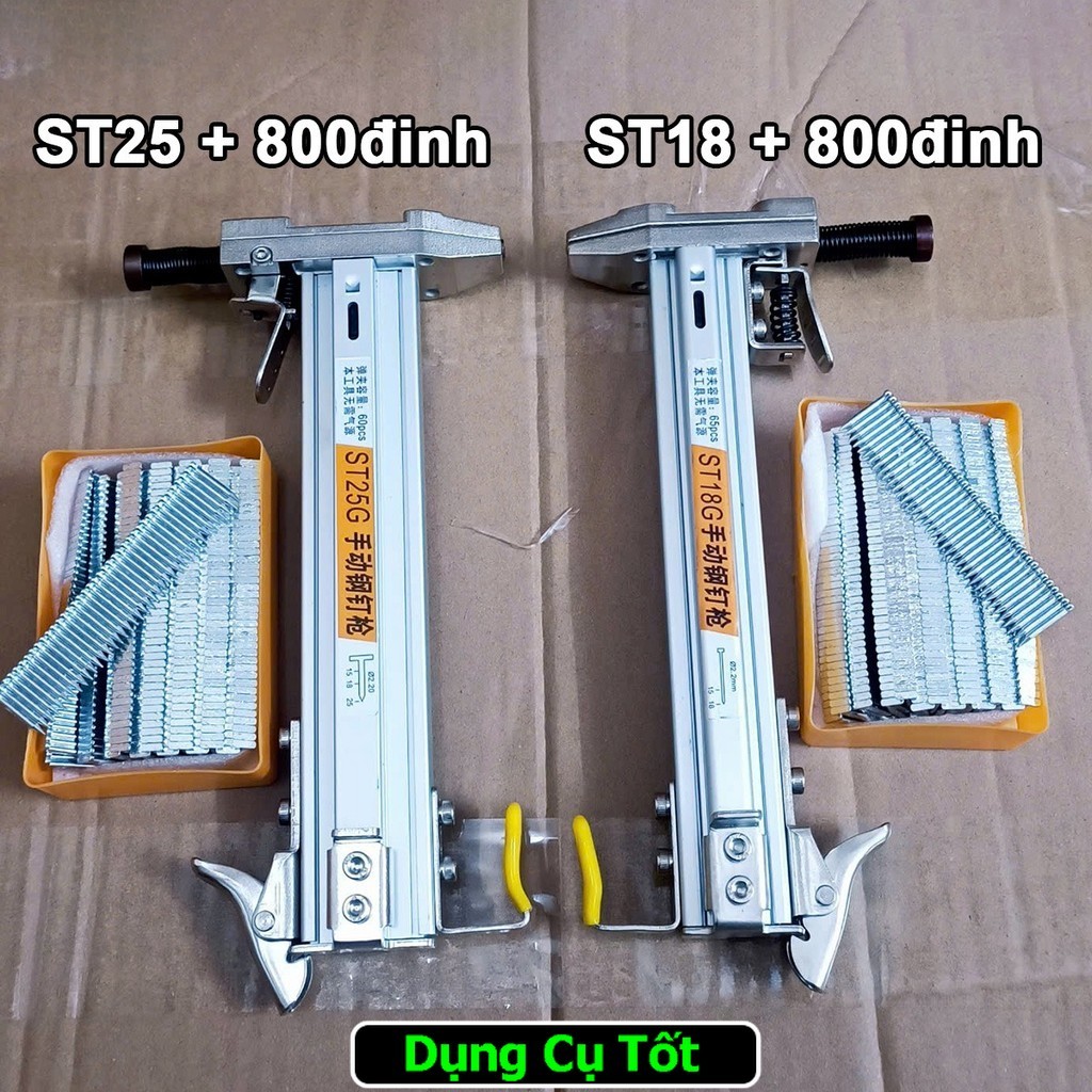 Dụng Cụ Đóng Đinh ST18 ST25 Đóng Đinh Bê Tông Tự Động Liên Hoàn Đóng Nẹp Điện Kèm 800 Đinh Búa Đóng 