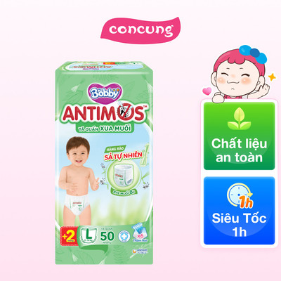 Tã quần Bobby Antimos Xua Muỗi size L 50 miếng - concung