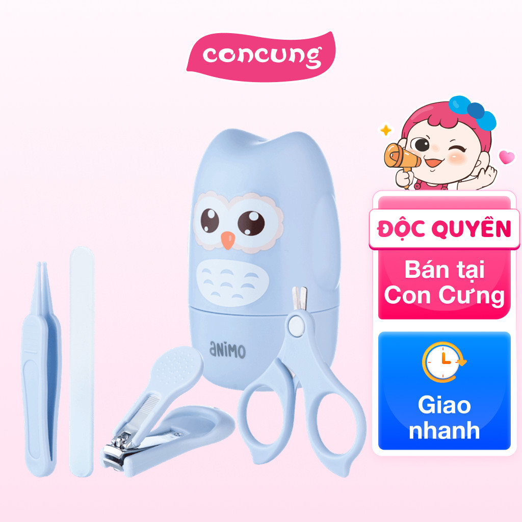 Bộ 4 dụng cụ chăm sóc móng Animo (Cú xanh, GH-JC6602)