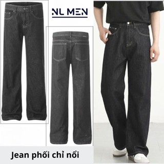  BACK LOOSE JEAN - Quần jeans nam ống rộng mầu ĐeN phong cách WIDE LEG JEAN ĐEN WASH XÁM 