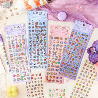 Set sticker nhựa pet phiên chợ vui nhộn STI101 nhãn dán chống thấm nước dễ thương cho học sinh