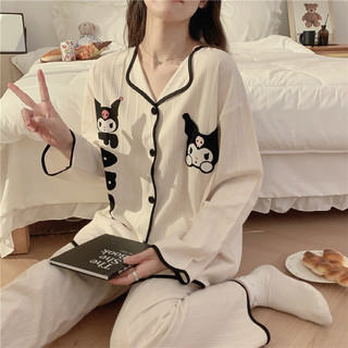 Bộ Đồ Ngủ Nữ Xuân Thu Dài Tay Dễ Thương Đơn Giản Homewear Cảm Giác Cao Cấp 2023 Phong Cách Mới Có Thể Mặc Bên Ngoài Bộ Kích Thước Lớn